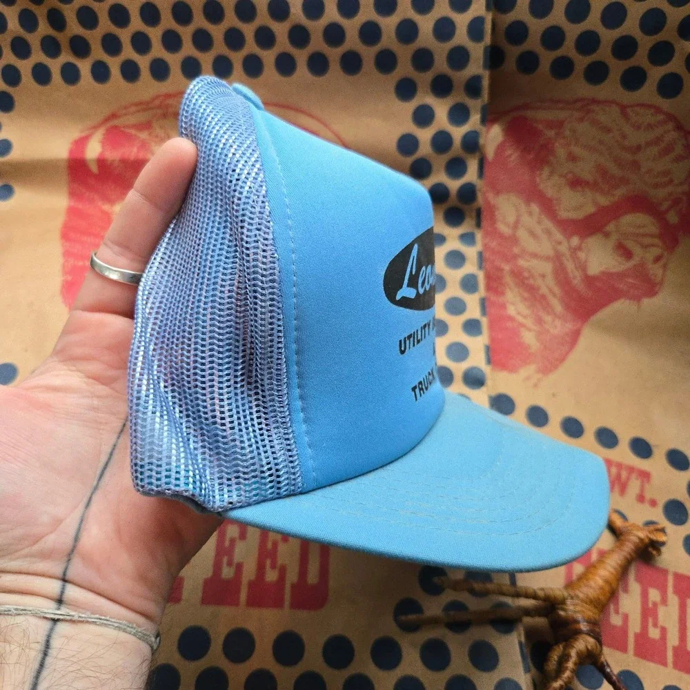 VTG‎ Leonard Utility Buildings Truck Covers Hat Blue GUC OSFA Yupoong Snapback